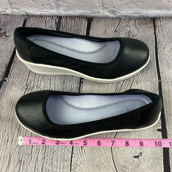 EASY SPIRIT ANTIGRAVITY Black Leather Wedges 7W - Picture 7 of 17